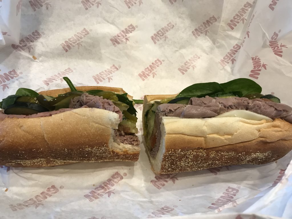 Roast beef hoagie from wawa