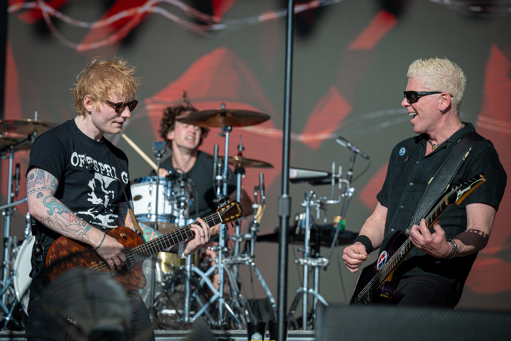 The Offspring with Ed Sheeran at bottle rock music festival in napa california on May 26, 2024